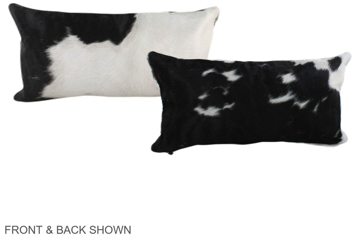 Black and White 12"x22" Brazilian Cowhide Pillow #A39720 by Hudson Hides