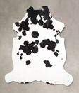 Black and White X-Large European Cowhide Rug 7'1"H x 6'4"W #A39796 by Hudson Hides
