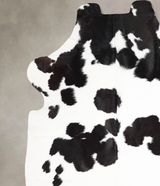 Black and White X-Large European Cowhide Rug 7'1"H x 6'4"W #A39796 by Hudson Hides