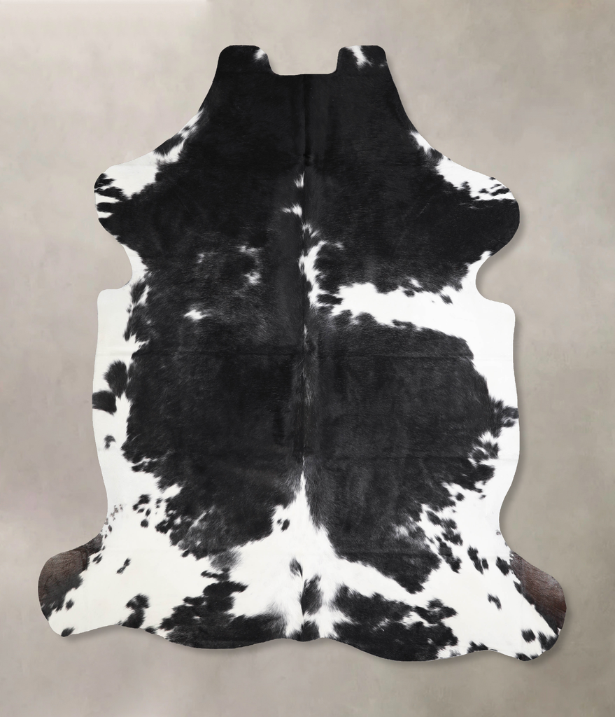 Black and White X-Large European Cowhide Rug 6'9"H x 6'2"W #A39801 by Hudson Hides