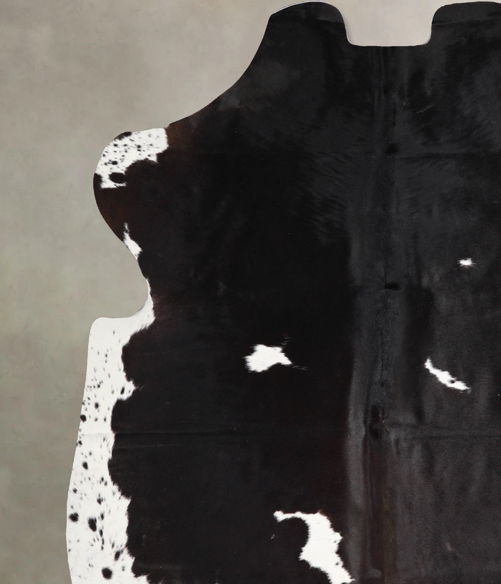 Black and White X-Large European Cowhide Rug 7'1"H x 6'8"W #A39809 by Hudson Hides