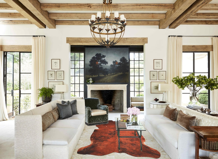 Medium Brindle X-Large European Cowhide Rug 7'0"H x 6'0"W #A39820 by Hudson Hides