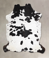 Black and White X-Large European Cowhide Rug 7'1"H x 6'9"W #A39842 by Hudson Hides