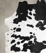 Black and White X-Large European Cowhide Rug 7'1"H x 6'9"W #A39842 by Hudson Hides