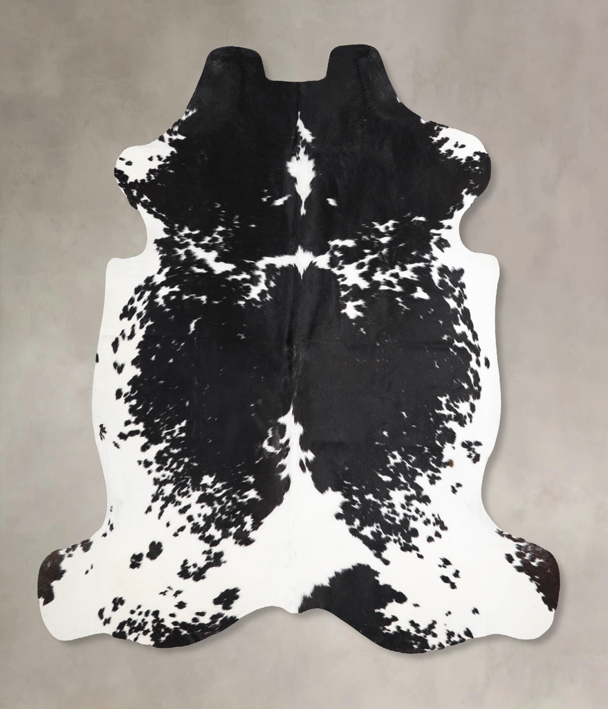 Black and White X-Large European Cowhide Rug 6'5"H x 6'6"W #A39918 by Hudson Hides