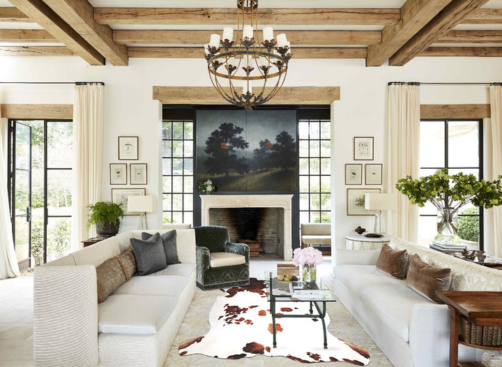 Tricolor X-Large European Cowhide Rug 6'11"H x 6'5"W #A39938 by Hudson Hides
