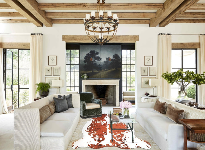 Tricolor X-Large European Cowhide Rug 6'5"H x 6'7"W #A39941 by Hudson Hides