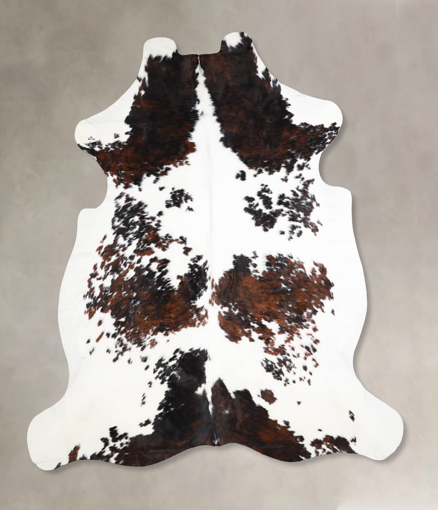 Tricolor X-Large European Cowhide Rug 7'0"H x 6'4"W #A39943 by Hudson Hides