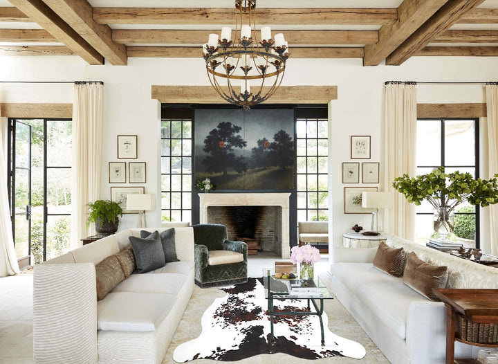 Tricolor X-Large European Cowhide Rug 7'0"H x 6'4"W #A39943 by Hudson Hides