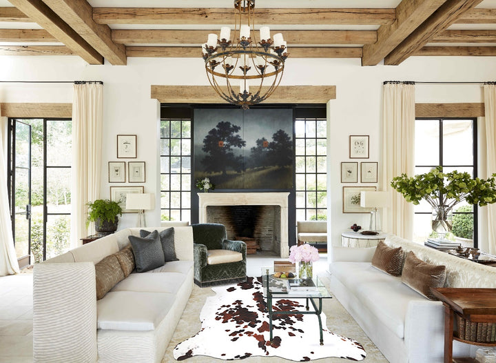 Tricolor X-Large European Cowhide Rug 6'10"H x 6'6"W #A39944 by Hudson Hides