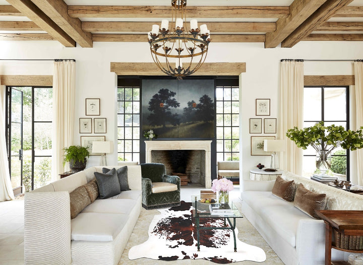 Tricolor X-Large European Cowhide Rug 6'7"H x 6'5"W #A39974 by Hudson Hides