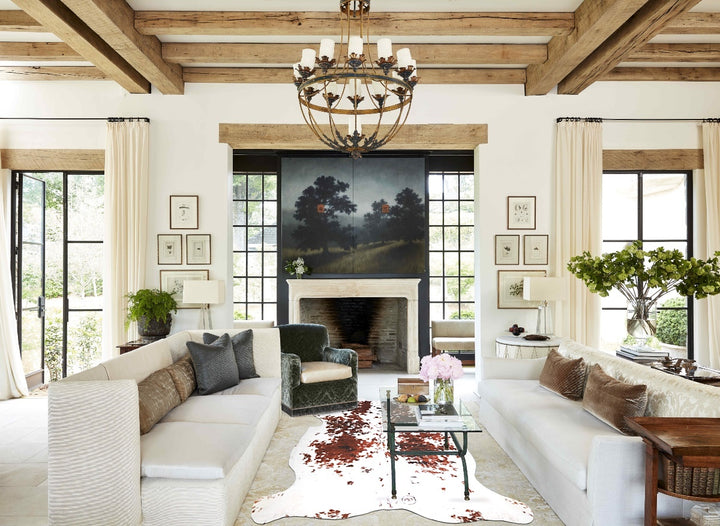 Tricolor X-Large European Cowhide Rug 6'10"H x 6'1"W #A39983 by Hudson Hides