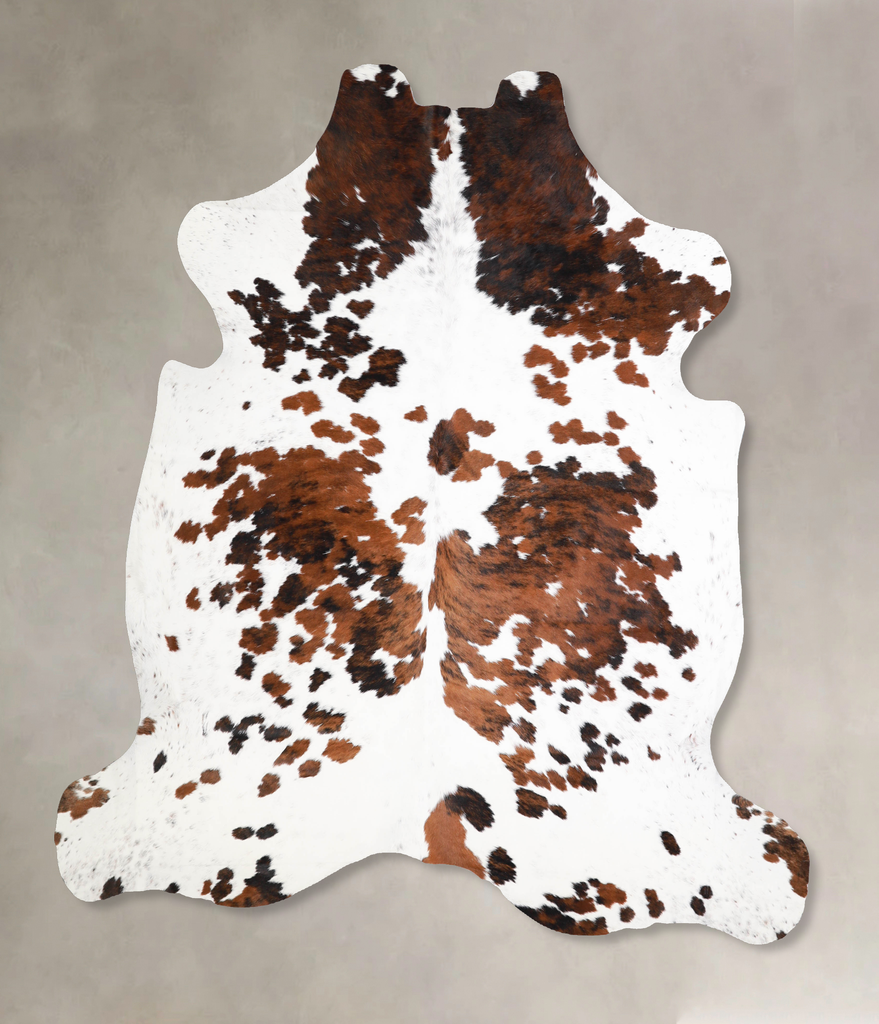 Tricolor X-Large European Cowhide Rug 6'10"H x 6'6"W #A40007 by Hudson Hides