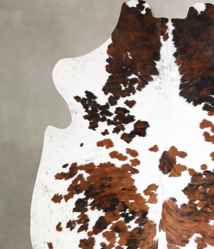 Tricolor X-Large European Cowhide Rug 6'10"H x 6'6"W #A40007 by Hudson Hides