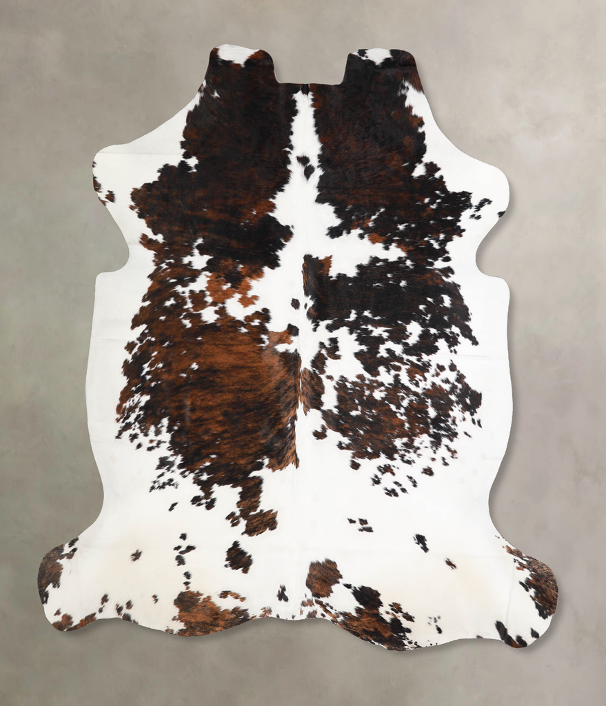 Tricolor X-Large European Cowhide Rug 6'8"H x 6'4"W #A40027 by Hudson Hides
