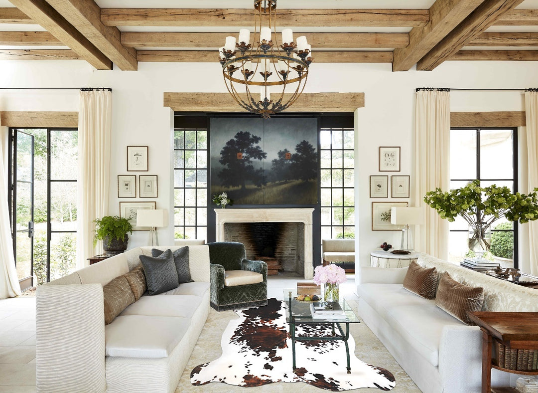 Tricolor X-Large European Cowhide Rug 6'8"H x 6'4"W #A40027 by Hudson 