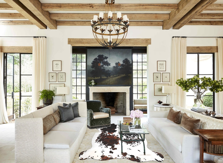 Tricolor X-Large European Cowhide Rug 6'8"H x 6'4"W #A40027 by Hudson Hides