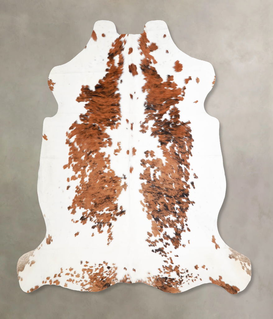 Tricolor X-Large European Cowhide Rug 6'8"H x 6'11"W #A40028 by Hudson Hides