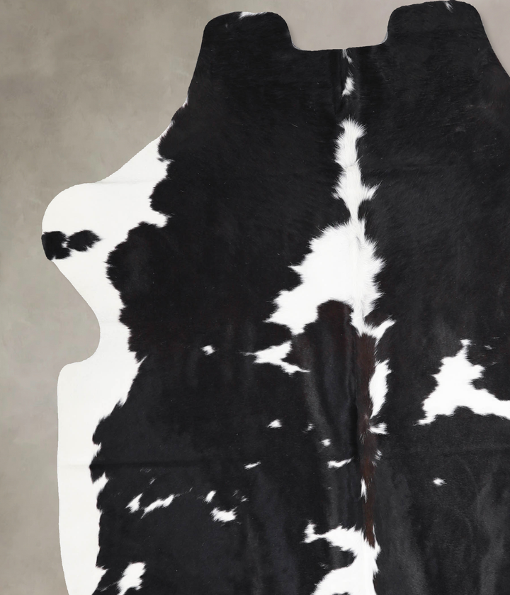 Black and White Large European Cowhide Rug 6'1"H x 5'7"W #A40032 by Hudson Hides