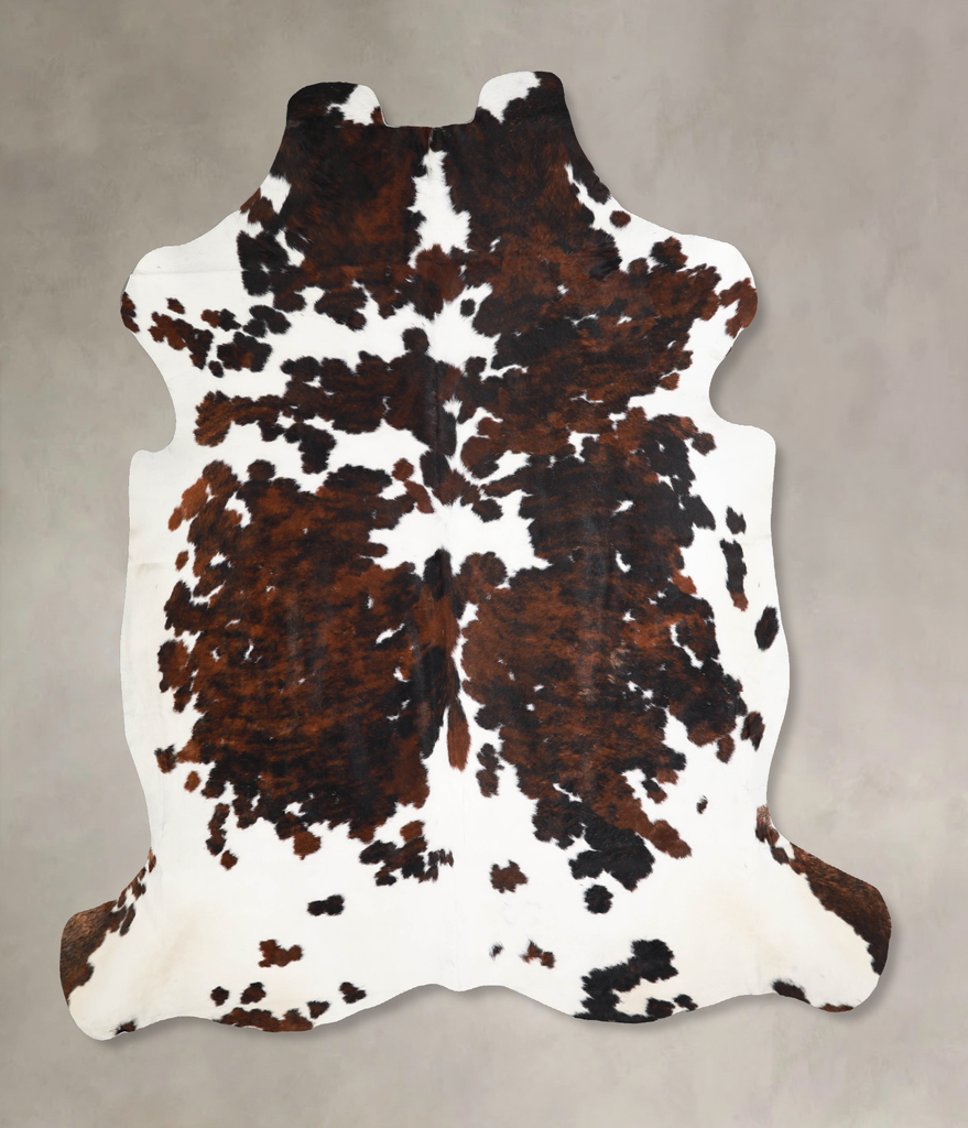 Tricolor X-Large European Cowhide Rug 6'11"H x 6'7"W #A40050 by Hudson Hides
