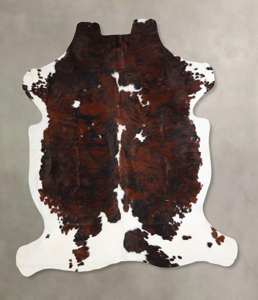 Tricolor X-Large European Cowhide Rug 7'0"H x 6'7"W #A40059 by Hudson Hides