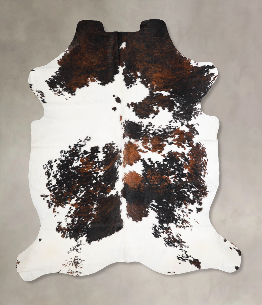 Tricolor X-Large European Cowhide Rug 6'10"H x 6'2"W #A40060 by Hudson Hides