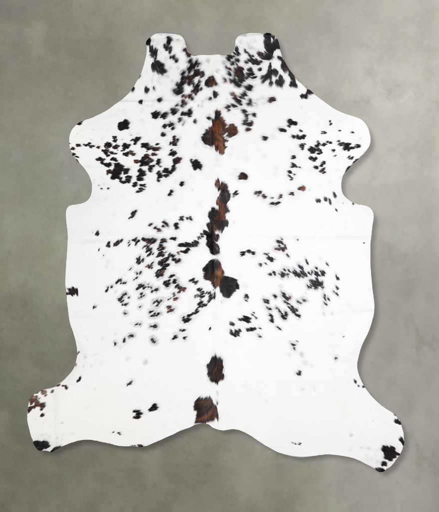 Tricolor Large European Cowhide Rug 6'8"H x 5'8"W #A40074 by Hudson Hides