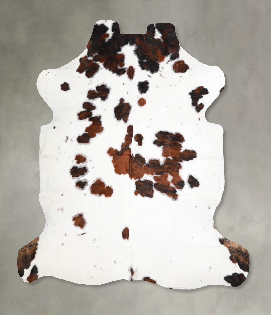 Tricolor Large European Cowhide Rug 6'3"H x 6'3"W #A40075 by Hudson Hides