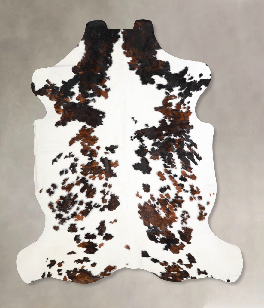 Tricolor X-Large European Cowhide Rug 7'0"H x 6'9"W #A40125 by Hudson Hides
