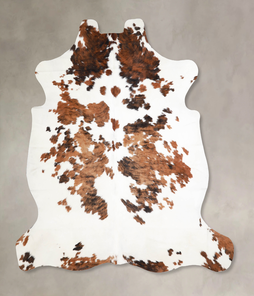 Tricolor X-Large European Cowhide Rug 7'1"H x 6'7"W #A40131 by Hudson Hides