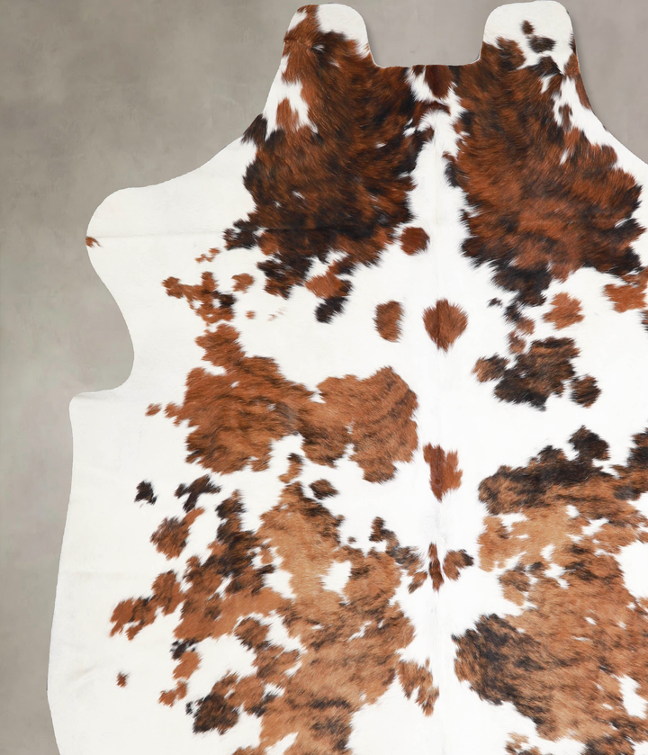 Tricolor X-Large European Cowhide Rug 7'1"H x 6'7"W #A40131 by Hudson Hides