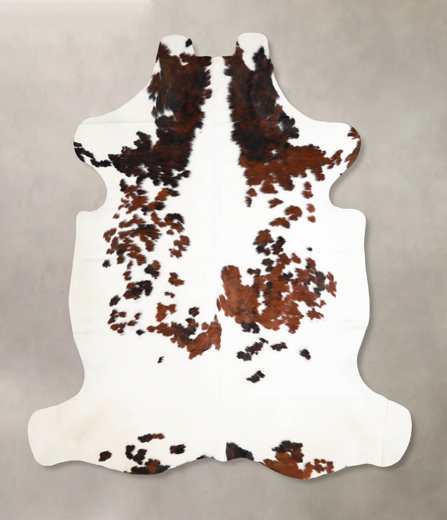 Tricolor X-Large European Cowhide Rug 7'0"H x 6'6"W #A40134 by Hudson Hides