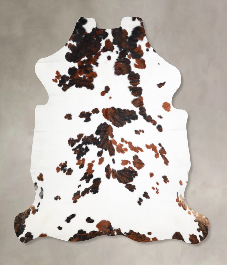 Tricolor X-Large European Cowhide Rug 7'1"H x 6'5"W #A40146 by Hudson Hides