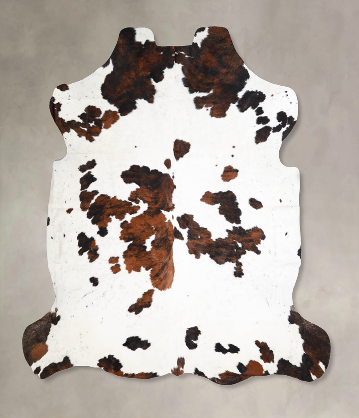 Tricolor X-Large European Cowhide Rug 7'0"H x 7'1"W #A40166 by Hudson Hides