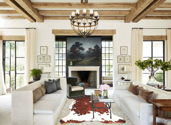 Tricolor X-Large European Cowhide Rug 6'11"H x 5'11"W #A40183 by Hudson Hides