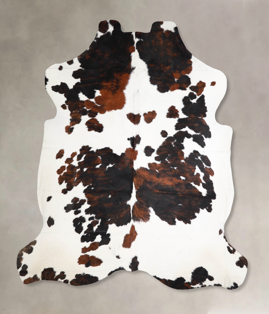 Tricolor X-Large European Cowhide Rug 7'3"H x 6'7"W #A40198 by Hudson Hides