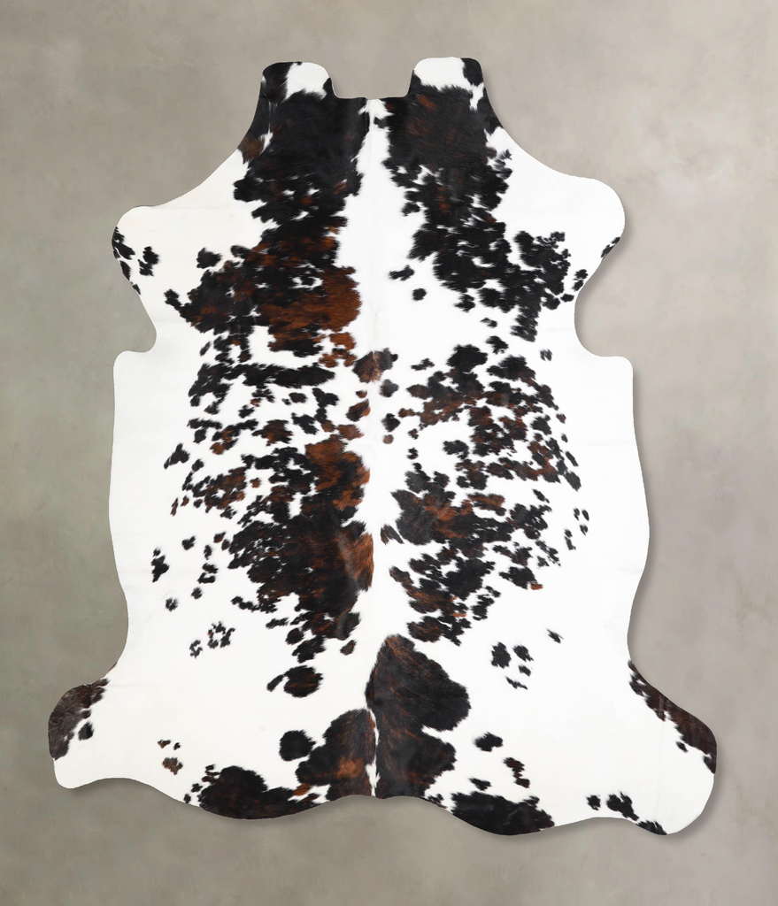 Tricolor X-Large European Cowhide Rug 7'0"H x 6'6"W #A40207 by Hudson Hides