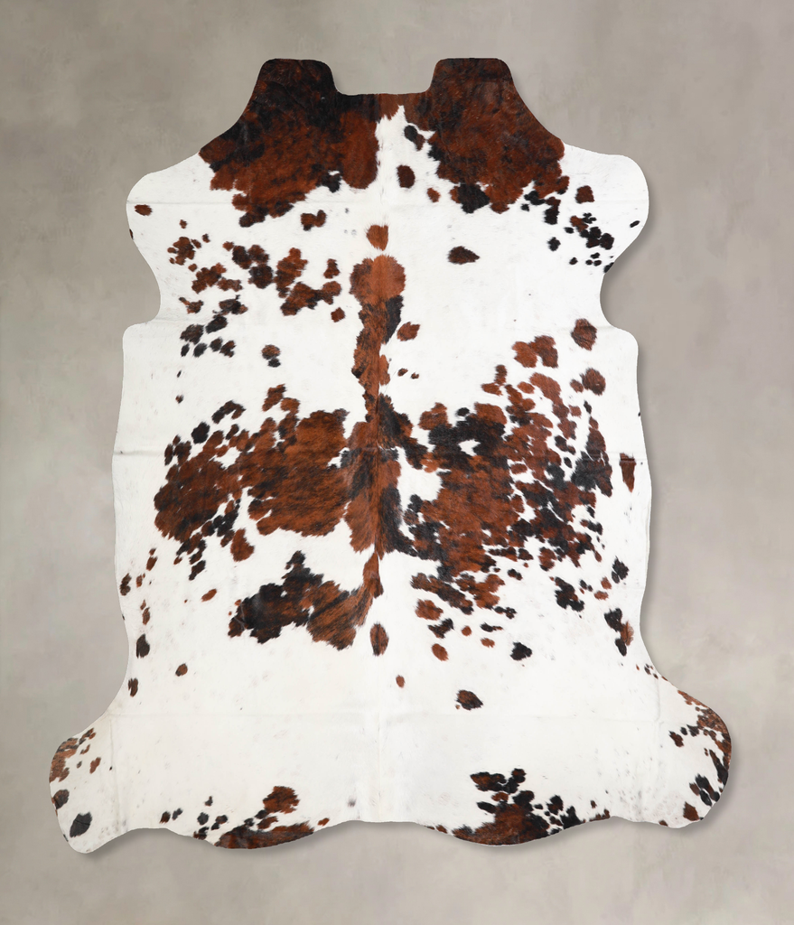 Tricolor X-Large European Cowhide Rug 6'11"H x 7'1"W #A40211 by Hudson Hides
