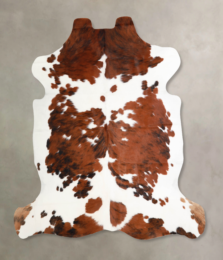 Tricolor X-Large European Cowhide Rug 6'5"H x 6'5"W #A40221 by Hudson Hides