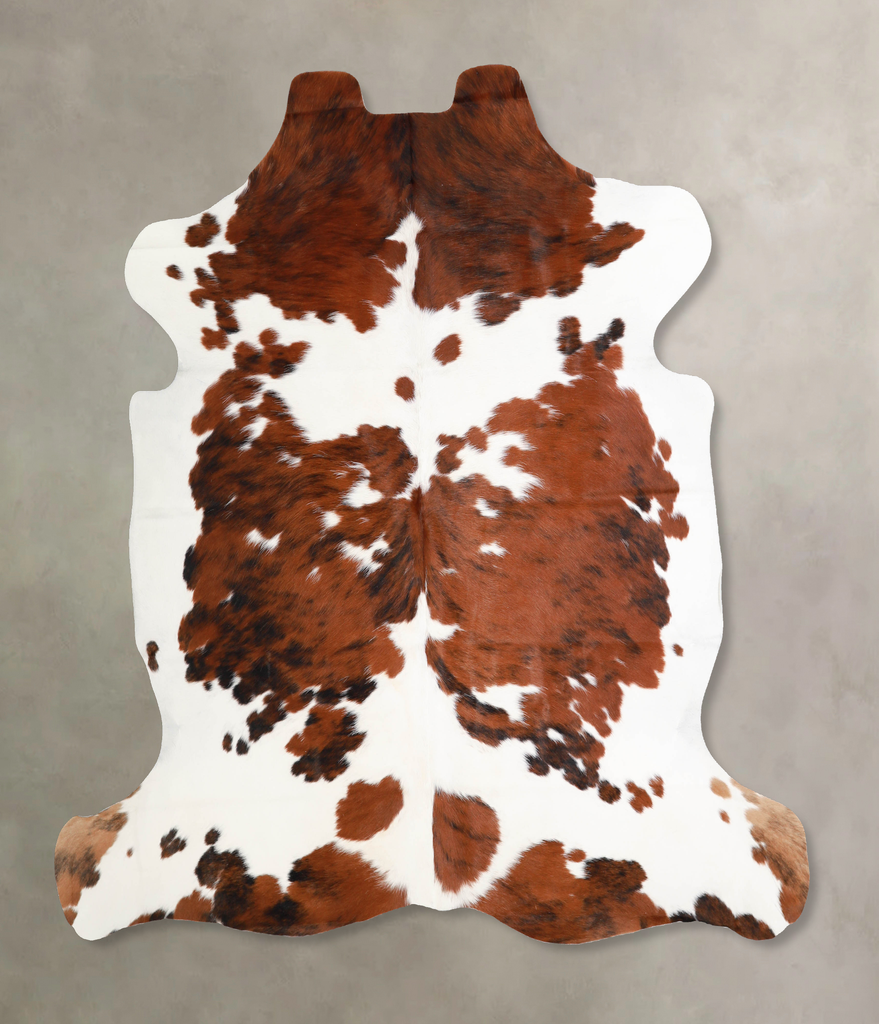 Tricolor X-Large European Cowhide Rug 6'5"H x 6'5"W #A40221 by Hudson Hides