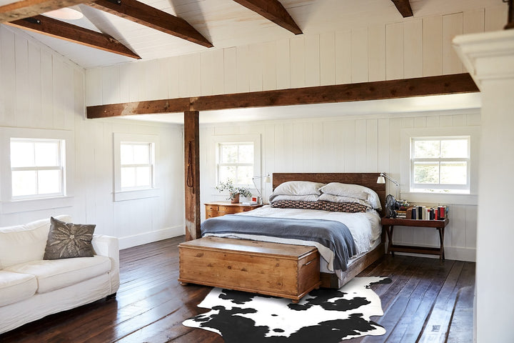 Black and White X-Large European Cowhide Rug 6'10"H x 6'5"W #A40233 by Hudson Hides