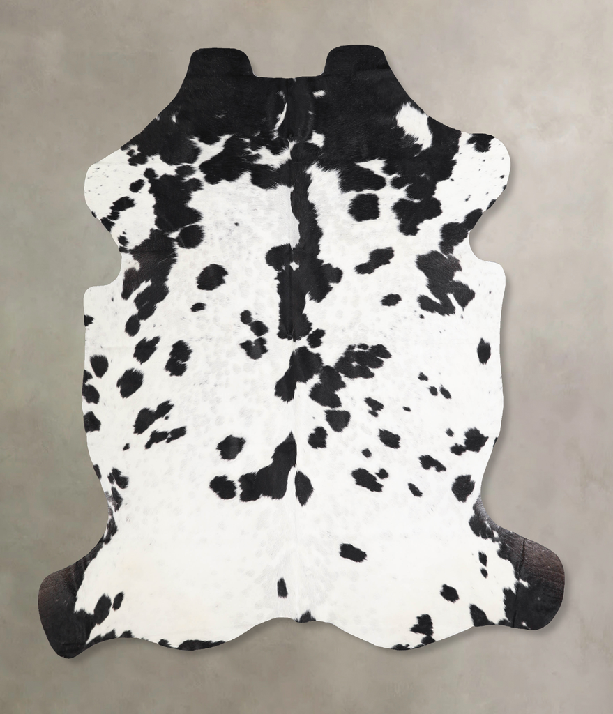 Black and White X-Large European Cowhide Rug 6'6"H x 6'3"W #A40235 by Hudson Hides