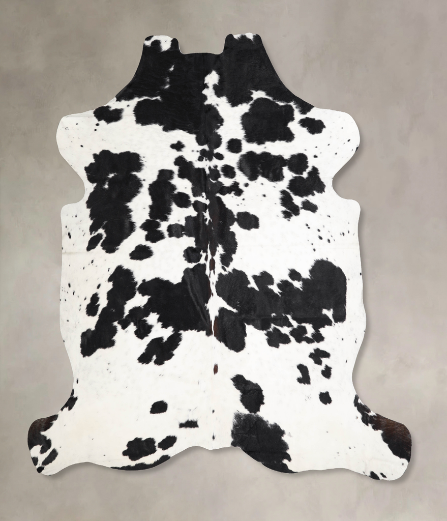 Black and White X-Large European Cowhide Rug 6'9"H x 6'8"W #A40236 by Hudson Hides