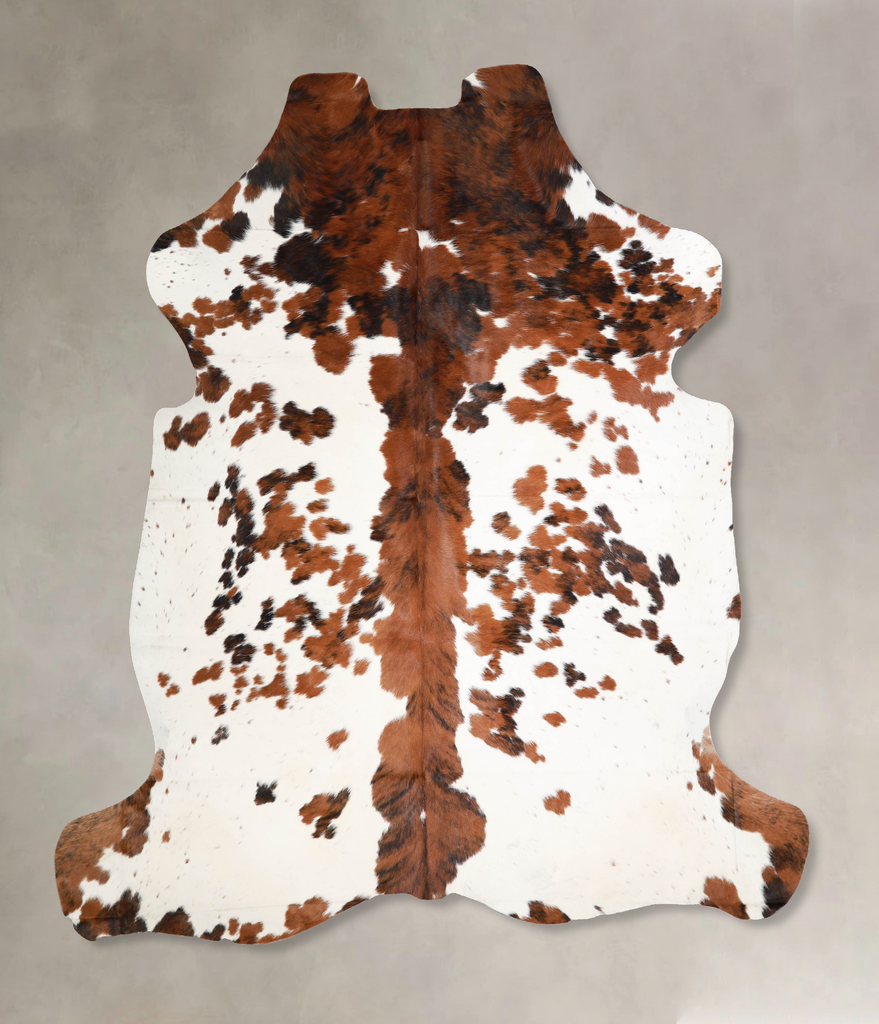 Tricolor X-Large European Cowhide Rug 7'1"H x 6'7"W #A40238 by Hudson Hides