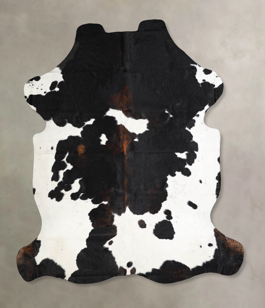 Tricolor X-Large European Cowhide Rug 7'1"H x 6'7"W #A40239 by Hudson Hides