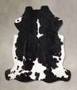 Black and White X-Large European Cowhide Rug 6'9"H x 6'7"W #A40242 by Hudson Hides