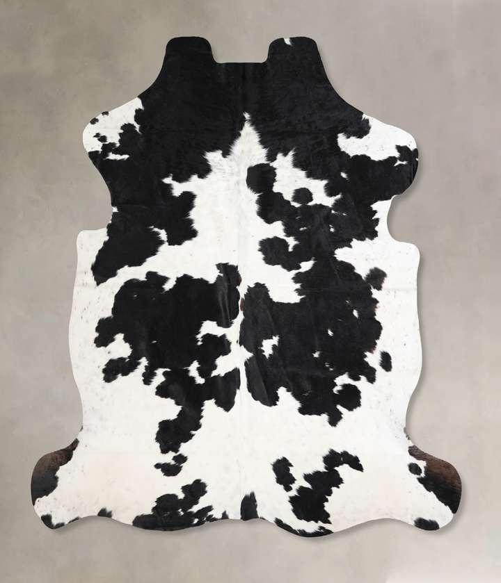 Black and White X-Large European Cowhide Rug 6'6"H x 6'2"W #A40243 by Hudson Hides