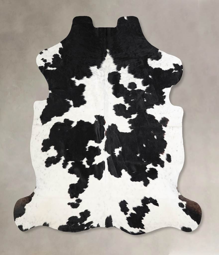 Black and White X-Large European Cowhide Rug 6'6"H x 6'2"W #A40243 by Hudson Hides
