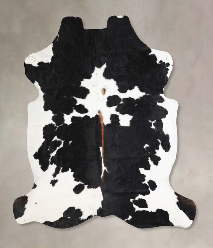 Black and White X-Large European Cowhide Rug 6'6"H x 6'4"W #A40245 by Hudson Hides