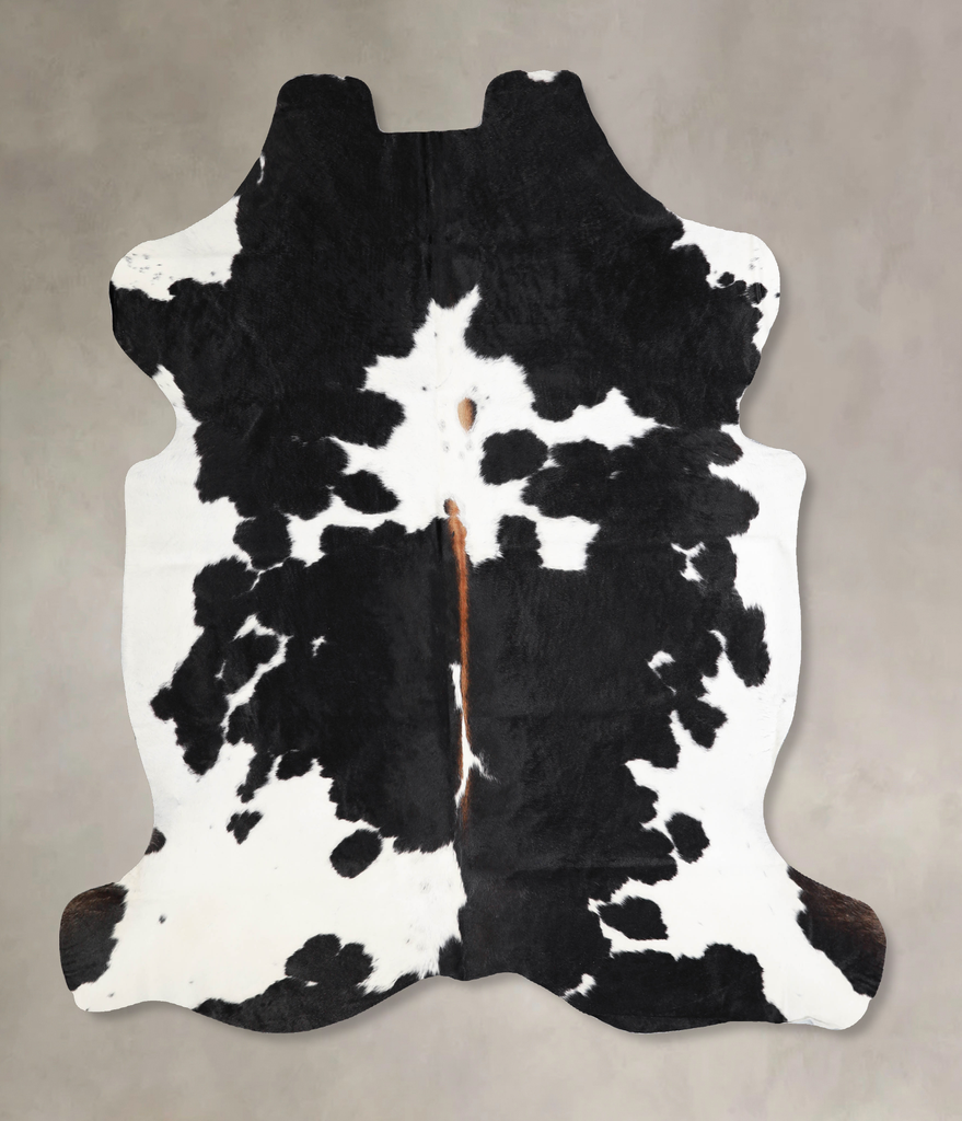 Black and White X-Large European Cowhide Rug 6'6"H x 6'4"W #A40245 by Hudson Hides
